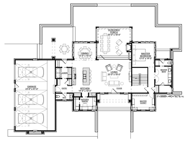 Architectural House Design - Contemporary Floor Plan - Main Floor Plan #928-291