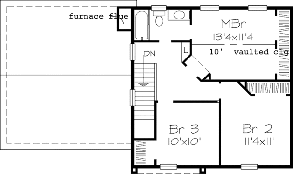 Architectural House Design - Colonial Floor Plan - Upper Floor Plan #320-1054