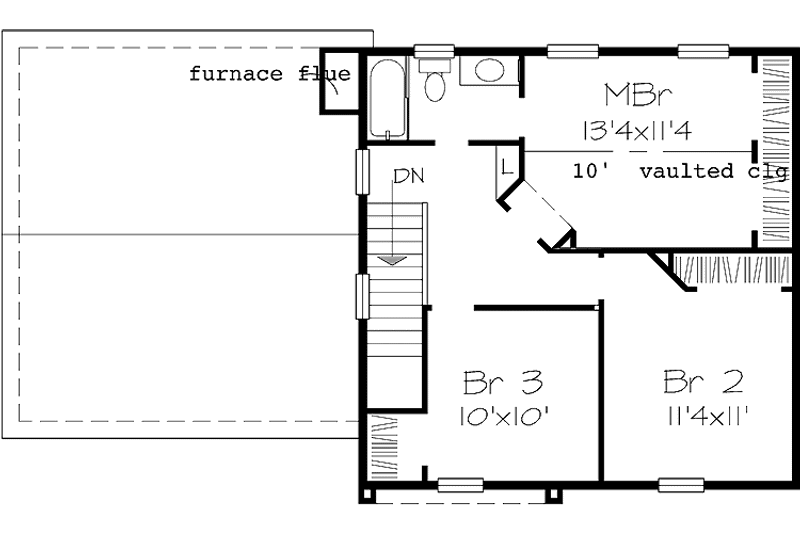 Dream House Plan - Floor Plan - Upper Floor for Colonial House Plan #320-1054 - 3 bed, 1.5 bath