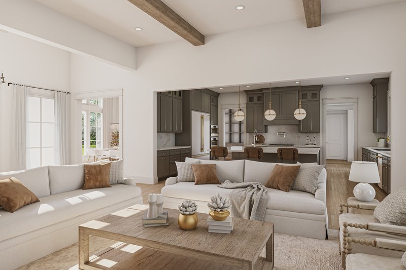 Architectural House Design - Interior - Family Room for Farmhouse House Plan #430-415 - 4 bed, 3.5 bath