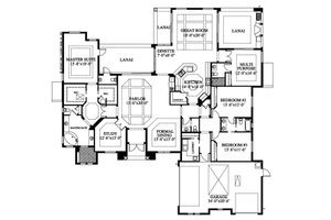 Floor Plan - Main Floor for Mediterranean House Plan #426-18 - 3 bed, 3.5 bath