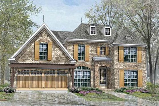 Exterior - Front Elevation for European House Plan #424-4 - 4 bed, 2.5 bath