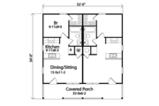 Country Style House Plan - 1 Beds 1 Baths 896 Sq/Ft Plan #22-130 