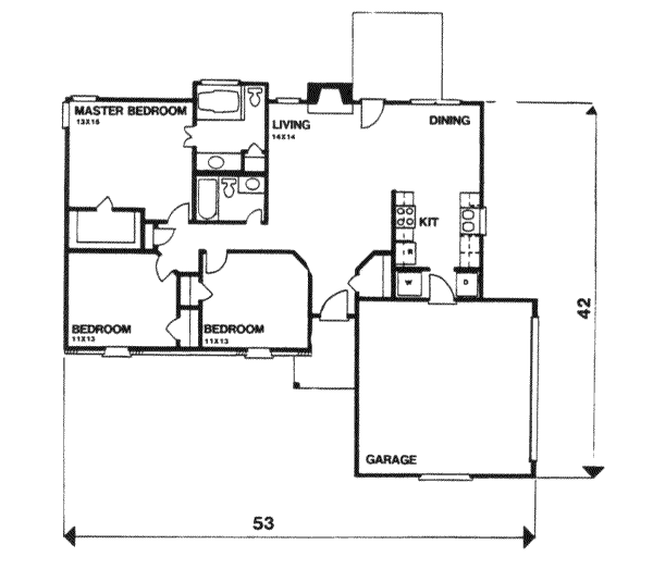 Ranch Floor Plan - Main Floor Plan #30-116