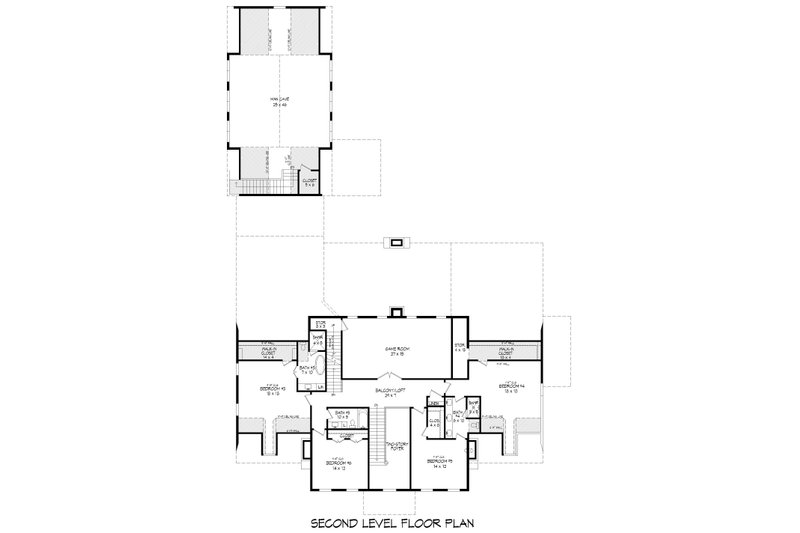 Architectural House Design - Floor Plan - Upper Floor for Traditional House Plan #932-449 - 6 bed, 5 bath