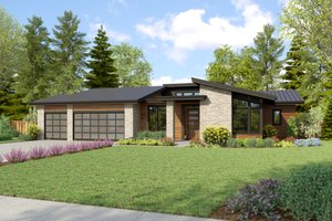 Contemporary Exterior - Front Elevation Plan #48-1129