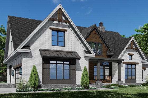 Exterior - Front Elevation 4 for Farmhouse House Plan #51-1220 - 5 bed, 4.5 bath