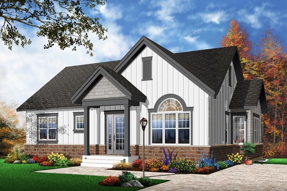 Exterior - Front Elevation 3 for Traditional House Plan #23-2202 - 2 bed, 1 bath
