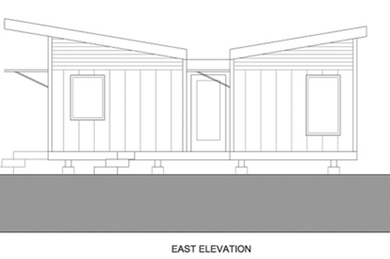 Exterior - Other Elevation 2 for Modern House Plan #486-2 - 1 bed, 1 bath