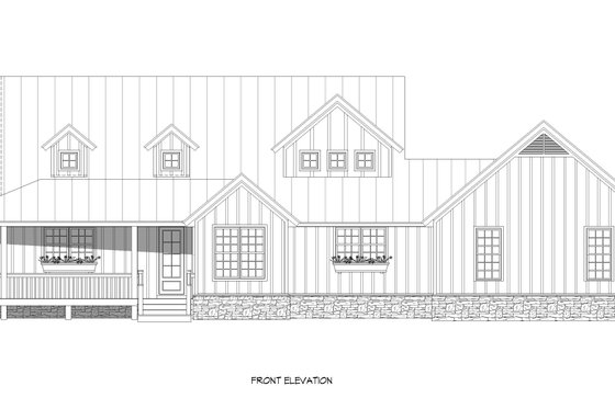 Exterior - Front Elevation 3 for Country House Plan #932-68 - 3 bed, 2.5 bath