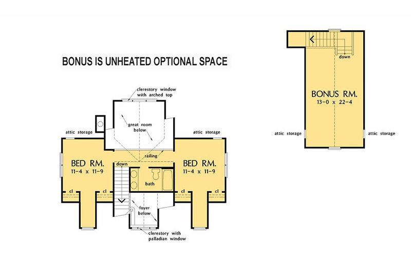 Architectural House Design - Floor Plan - Upper Floor for Country House Plan #929-1062 - 3 bed, 2.5 bath