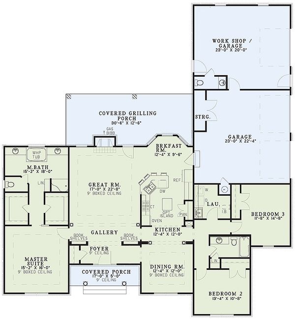 Architectural House Design - Ranch Floor Plan - Main Floor Plan #17-174