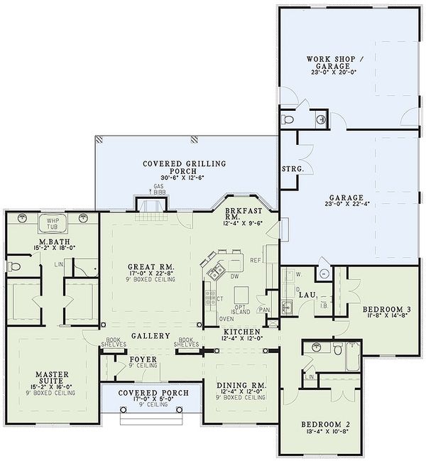 House Blueprint - Ranch Floor Plan - Main Floor Plan #17-174