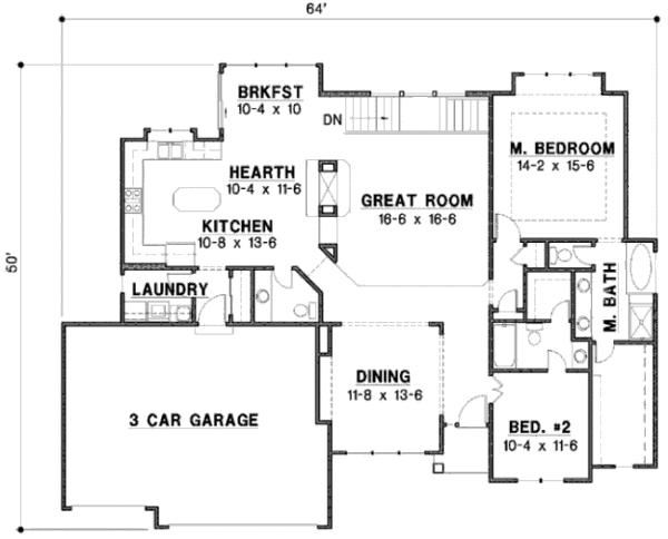 European Floor Plan - Main Floor Plan #67-709