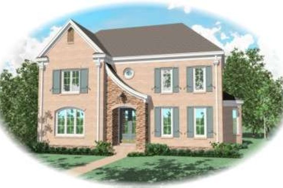 Exterior - Front Elevation for European House Plan #81-1256 - 4 bed, 3 bath