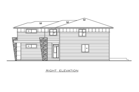 Exterior - Other Elevation 1 for Prairie House Plan #1100-104 - 4 bed, 2.5 bath