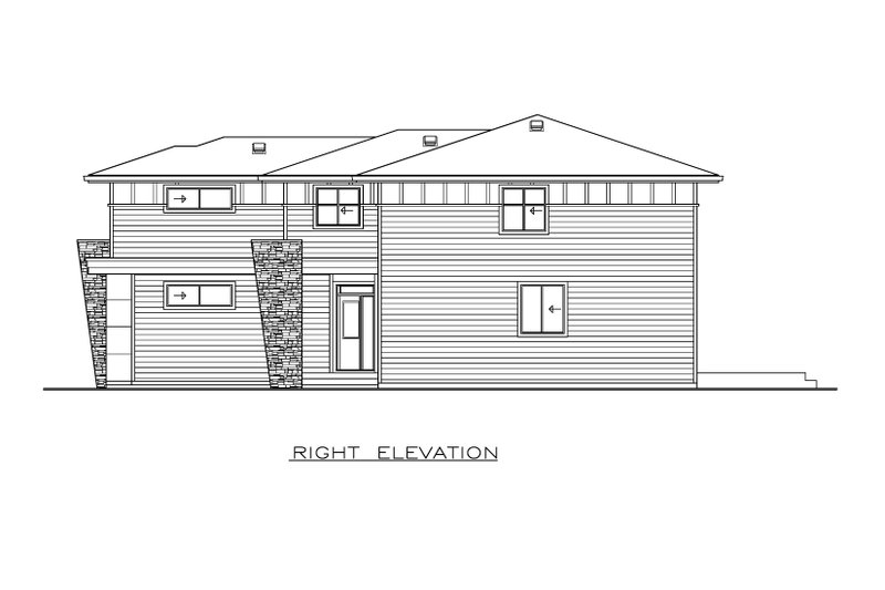 Dream House Plan - Exterior - Other Elevation 1 for Prairie House Plan #1100-104 - 4 bed, 2.5 bath
