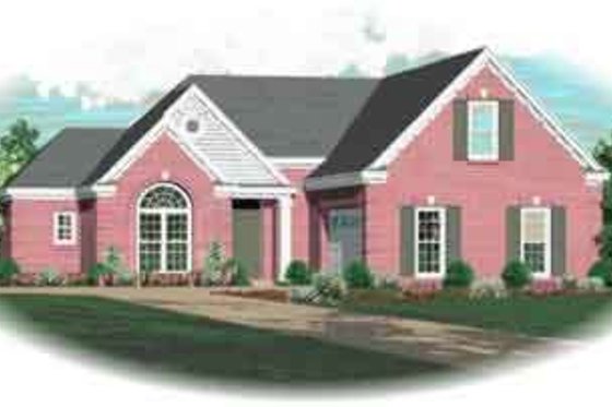 Exterior - Front Elevation for Colonial House Plan #81-513 - 2 bed, 2 bath