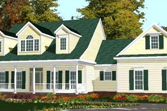 Exterior - Front Elevation for Country House Plan #63-166 - 4 bed, 3 bath