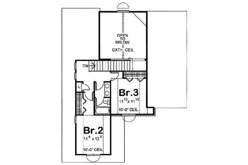 Dream House Plan - Floor Plan - Upper Floor for European House Plan #20-1408 - 3 bed, 2.5 bath