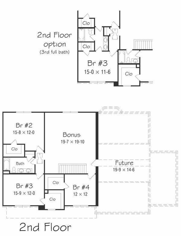 Traditional Floor Plan - Upper Floor Plan #329-363