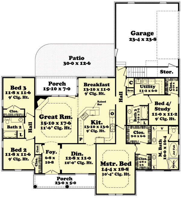 Dream House Plan - European Floor Plan - Main Floor Plan #430-48