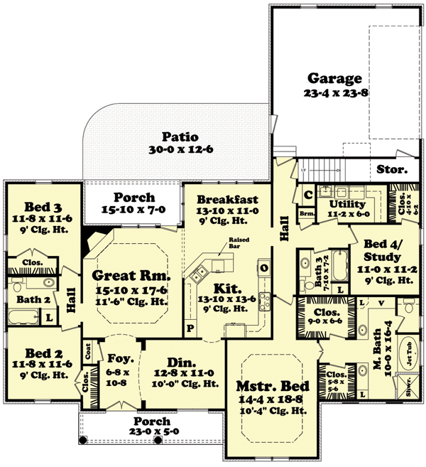 European Floor Plan - Main Floor Plan #430-48