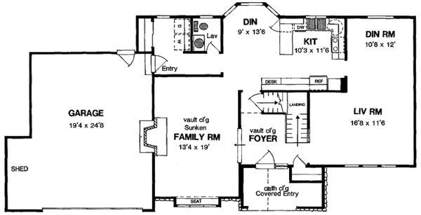Architectural House Design - Contemporary Floor Plan - Main Floor Plan #316-184