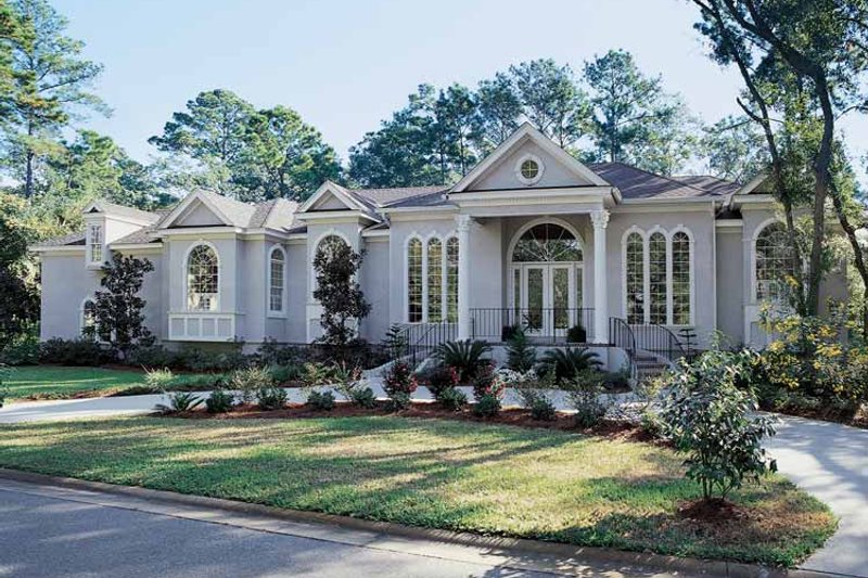 Dream House Plan - Mediterranean Exterior - Front Elevation Plan #54-187