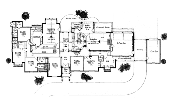 Architectural House Design - European Floor Plan - Main Floor Plan #310-1057