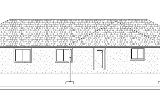 Exterior - Rear Elevation 1 for Ranch House Plan #1060-31 - 3 bed, 2 bath
