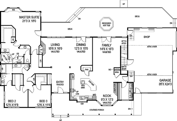 Home Plan - Country Floor Plan - Main Floor Plan #60-829