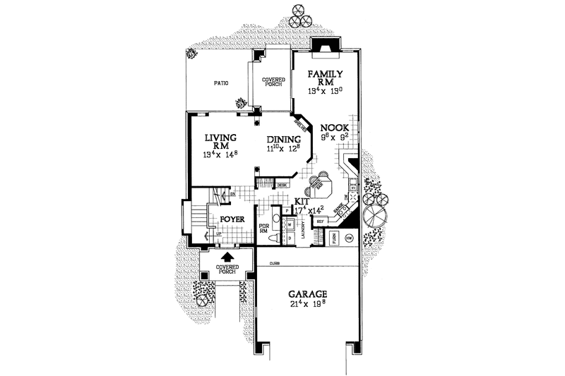 House Design - Floor Plan - Main Floor for Classical House Plan #72-1085 - 3 bed, 2.5 bath