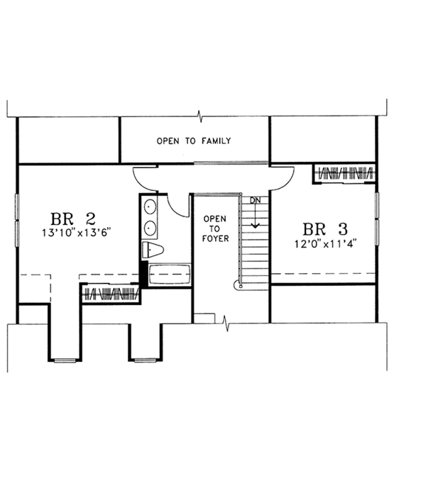 House Design - Colonial Floor Plan - Upper Floor Plan #1029-23