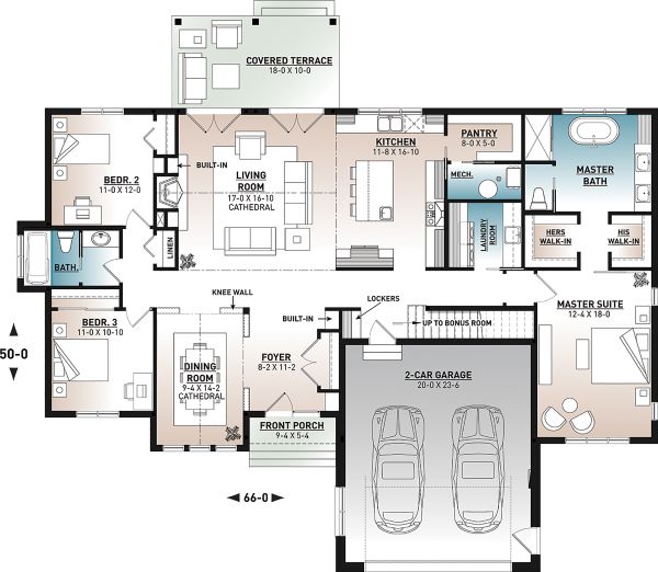 Dream House Plan - Farmhouse Floor Plan - Main Floor Plan #23-2723