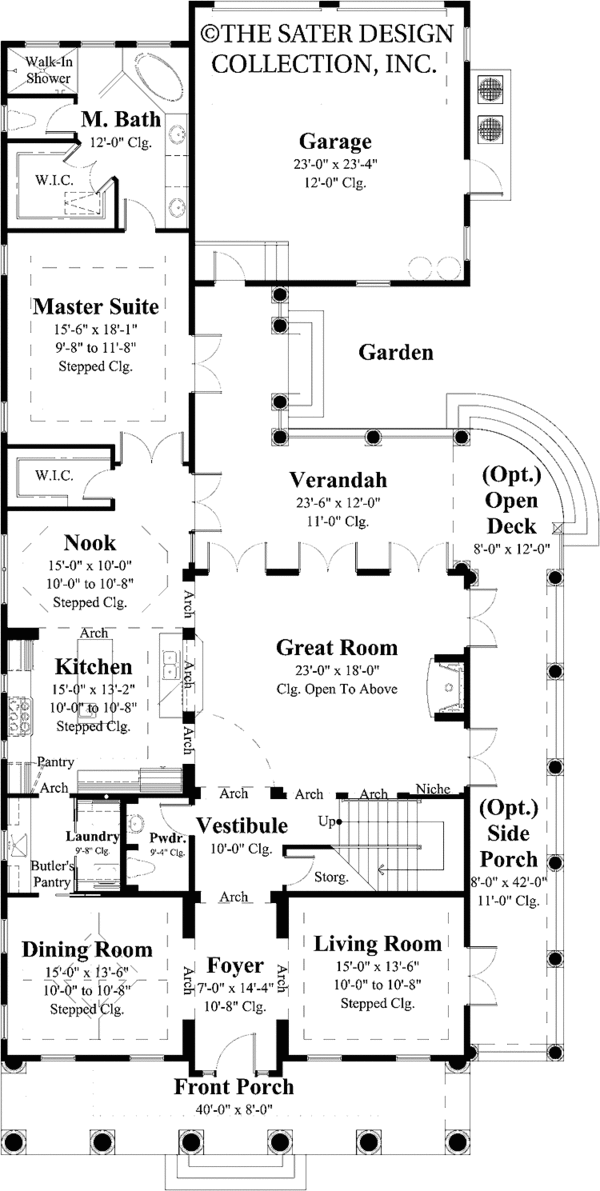 Southern Floor Plan - Main Floor Plan #930-404