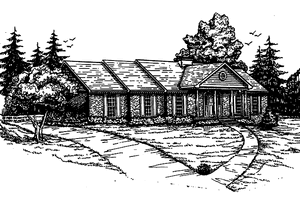 Colonial Exterior - Front Elevation Plan #30-278