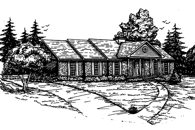 Architectural House Design - Colonial Exterior - Front Elevation Plan #30-278