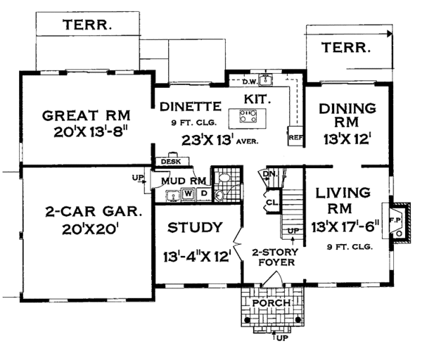 Home Plan - Traditional Floor Plan - Main Floor Plan #3-256