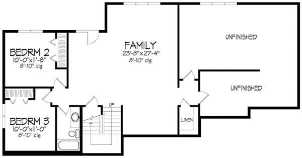 Architectural House Design - Prairie Floor Plan - Lower Floor Plan #320-1428