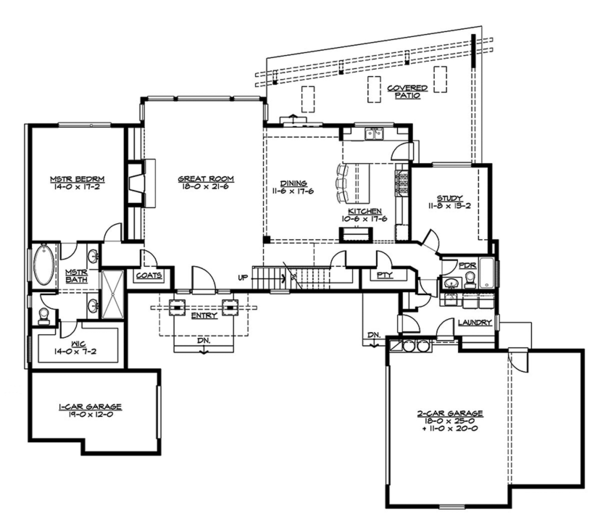 House Blueprint - Contemporary Floor Plan - Main Floor Plan #132-563