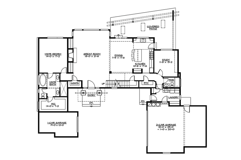 Dream House Plan - Floor Plan - Main Floor for Contemporary House Plan #132-563 - 3 bed, 3 bath