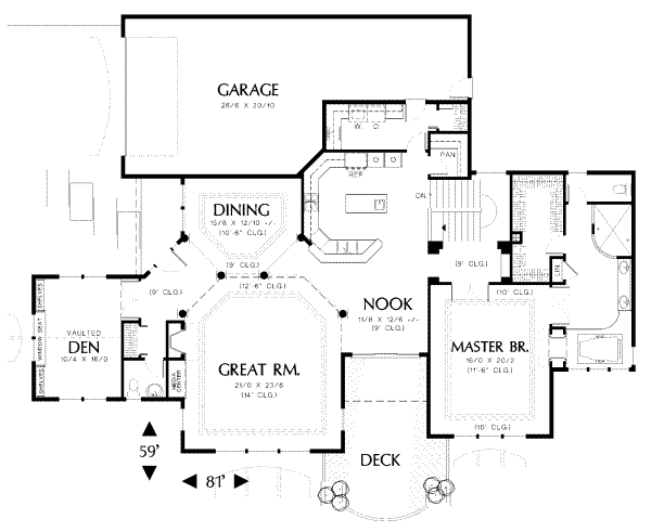 Architectural House Design - European Floor Plan - Main Floor Plan #48-132