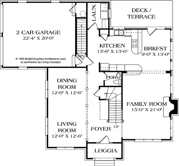 House Blueprint - Traditional Floor Plan - Main Floor Plan #453-549