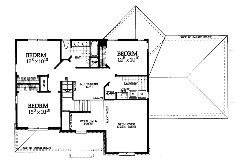 Dream House Plan - Floor Plan - Upper Floor for Country House Plan #72-1091 - 4 bed, 2.5 bath