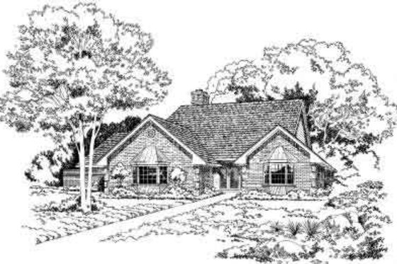 Exterior - Front Elevation for European House Plan #312-455 - 4 bed, 3 bath