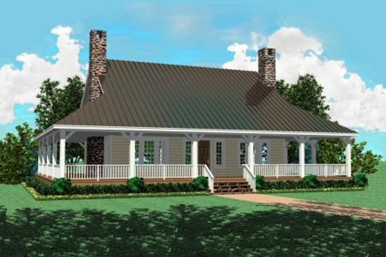 Exterior - Front Elevation for Country House Plan #81-101 - 3 bed, 2.5 bath
