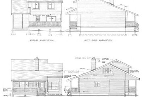 Exterior - Rear Elevation for Ranch House Plan #47-360 - 3 bed, 1 bath