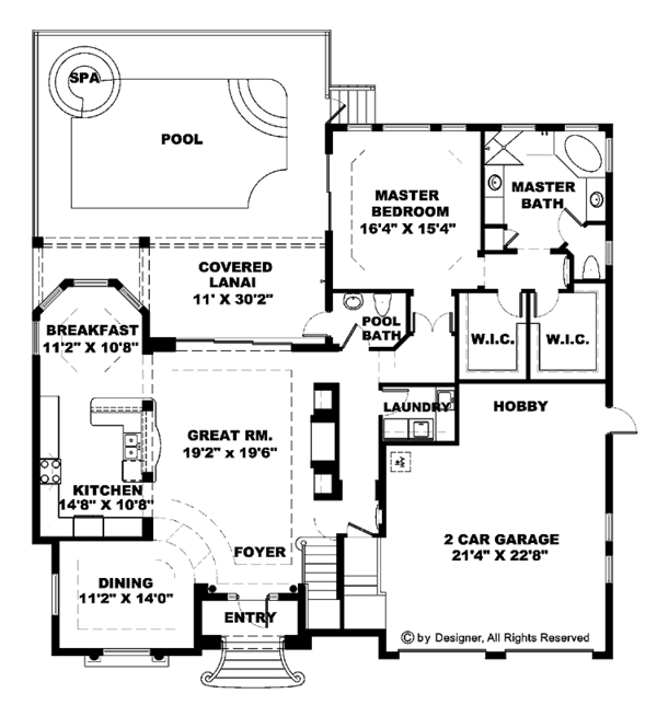 Dream House Plan - Mediterranean Floor Plan - Main Floor Plan #1017-8