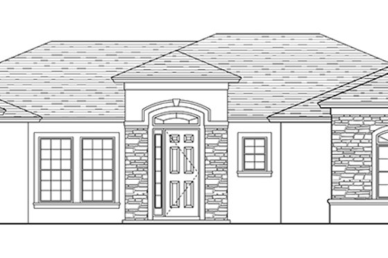 Exterior - Front Elevation 4 for Mediterranean House Plan #1058-112 - 3 bed, 2 bath